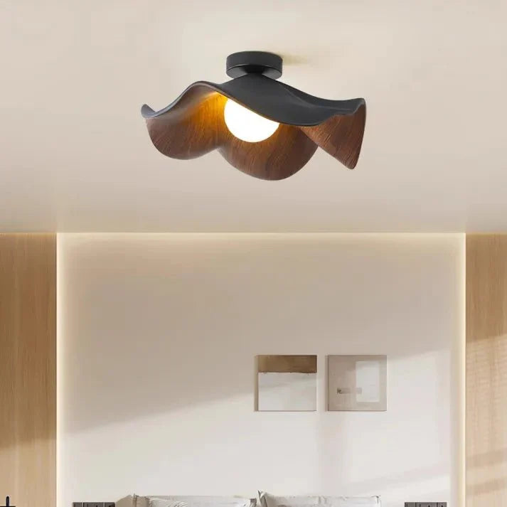 Plafonnier Fleure de Lotus en Bois