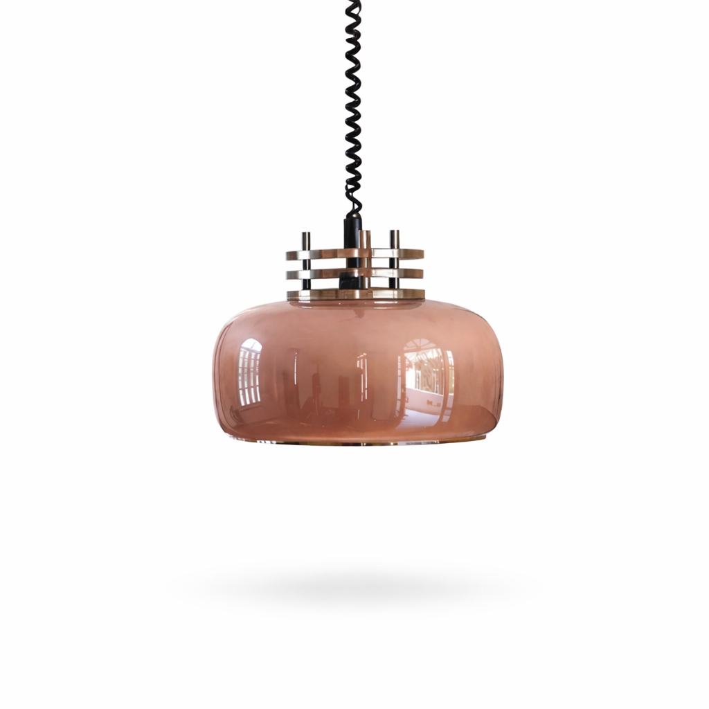 Suspension Verre Ambré Vintage