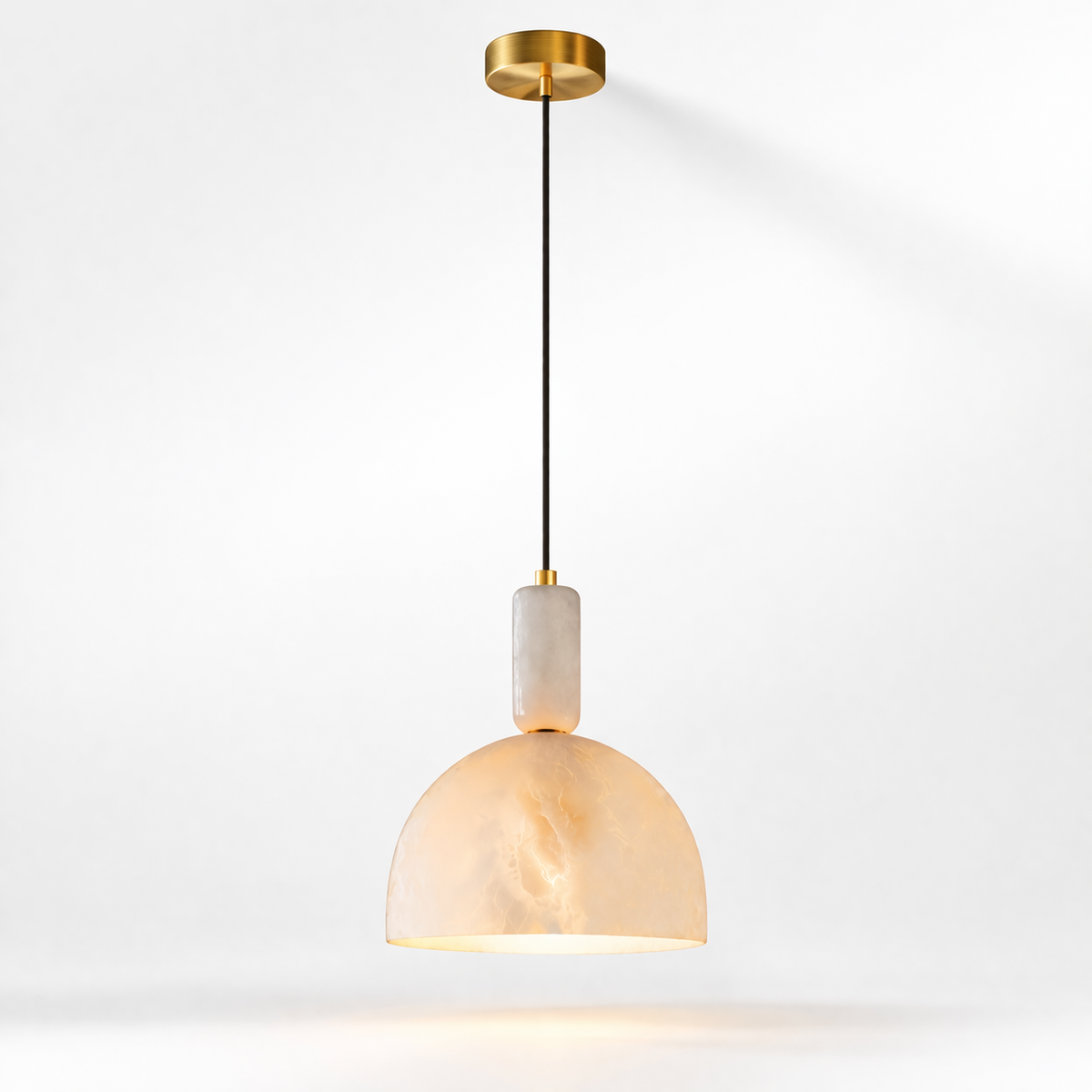Suspension Cloche Marbre Blanc