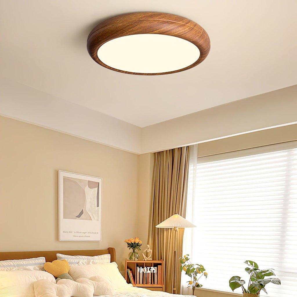 Plafonnier Rond en Bois