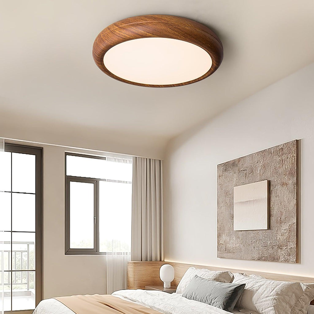 Plafonnier Rond en Bois