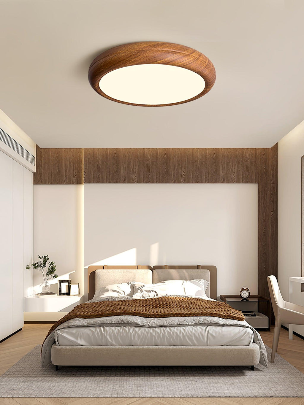 Plafonnier Rond en Bois