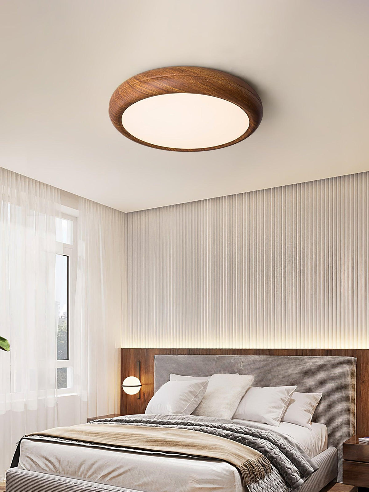 Plafonnier Rond en Bois