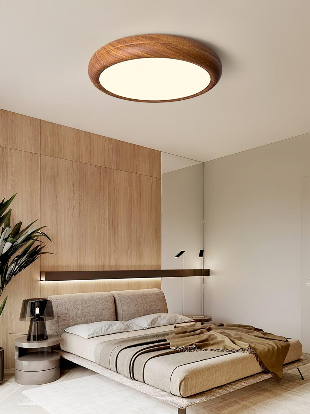 Plafonnier Rond en Bois