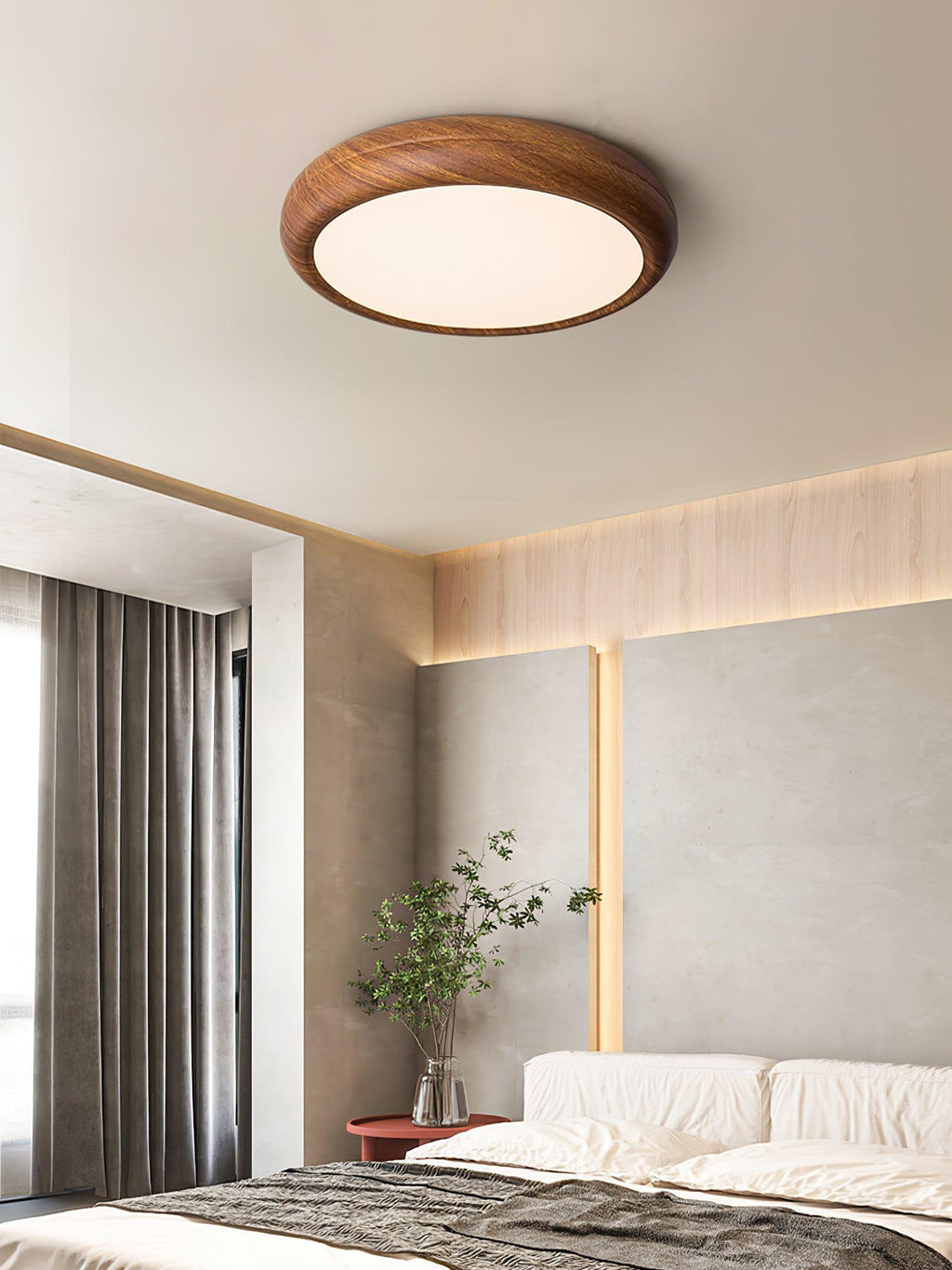 Plafonnier Rond en Bois