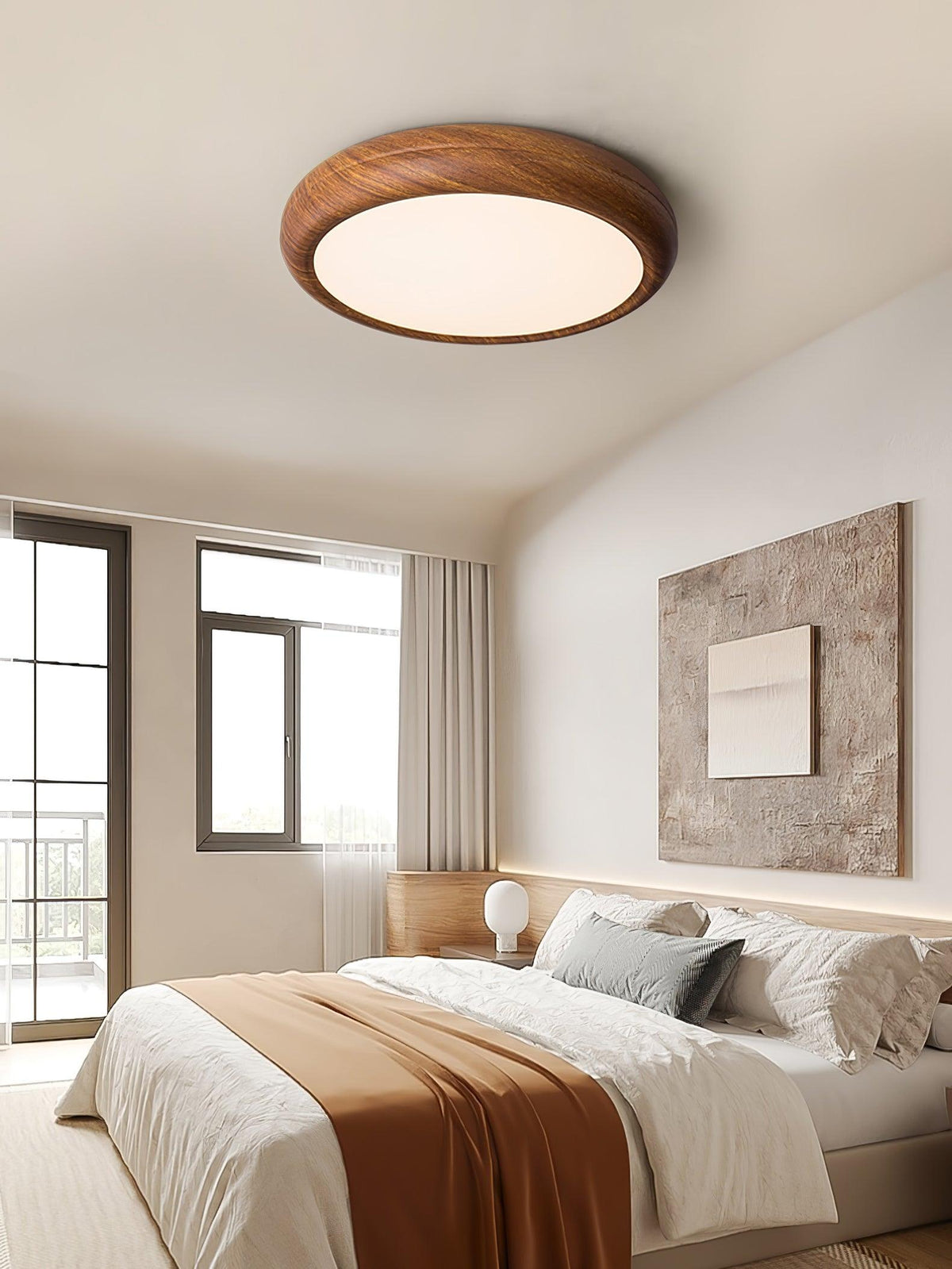 Plafonnier Rond en Bois